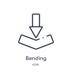 bending icon from user interface outline collection. Thin line bending icon isolated on white background.