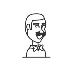 man with moustache avatar character
