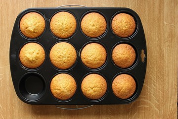 muffins with cream. cookies in a box. set of cookies
