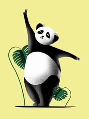 Illustration of a happy panda © nazmanm