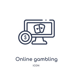 online gambling icon from user interface outline collection. Thin line online gambling icon isolated on white background.