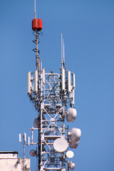 Telecommunication network repeaters, base transceiver station. Tower wireless communication antenna...
