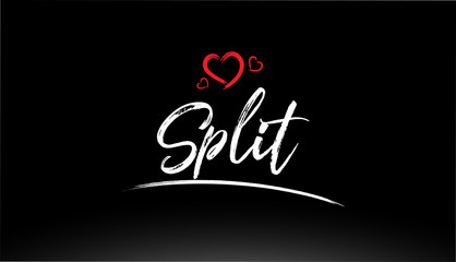 split city hand written text with red heart logo