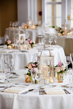 wedding table set for fine dining