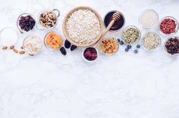 Ingredients for homemade granola
