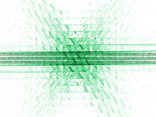 Futuristic cyberspace, green abstract techno background.