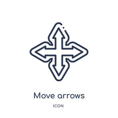 move arrows icon from user interface outline collection. Thin line move arrows icon isolated on white background.