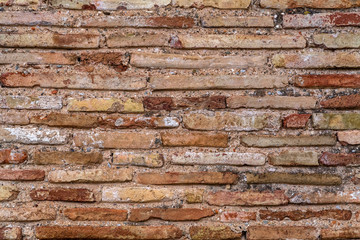 Naklejka premium Ancient Byzantium brick wall, fragment from ancient Greek building