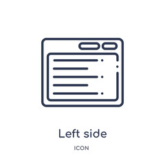 left side alignment icon from user interface outline collection. Thin line left side alignment icon isolated on white background.