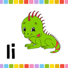 Animal alphabet. Zoo ABC. Cartoon cute animals isolated on white background. For kids education. Learning letters. Vector illustration.