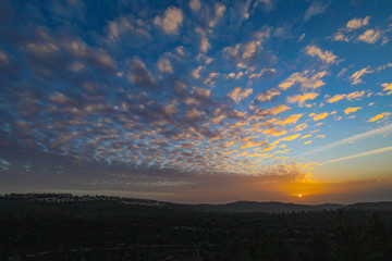 Sunset Over the Mountains of Jerusalem