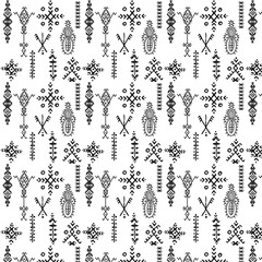 Tribal seamless pattern - Berber native signs ,ethnic background,vector illustration.