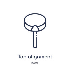 top alignment icon from user interface outline collection. Thin line top alignment icon isolated on white background.
