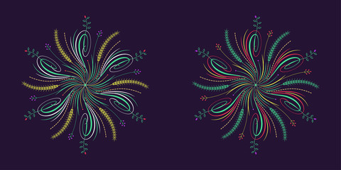 Floral flourish ornament in calligraphic style