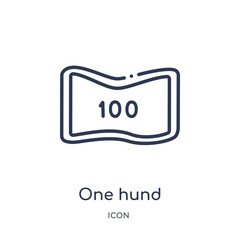one hund icon from user interface outline collection. Thin line one hund icon isolated on white background.