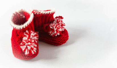 Knitted boots for a child