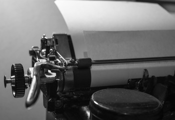 Old typewriter with paper