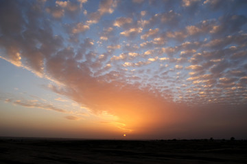 Beautiful sunset in the desert
