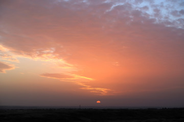Beautiful sunset in the desert