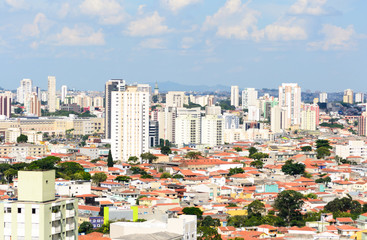 Aerial view of "Mooca" one of the central neighborhoods in Sao Paulo, Brazil. Many residential towers grew in this former industrial site