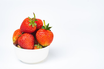 Strawberry in white blow isolated on white background