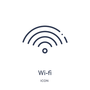 wi-fi icon from user interface outline collection. Thin line wi-fi icon isolated on white background.