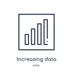 Obraz premium increasing data icon from user interface outline collection. Thin line increasing data icon isolated on white background.