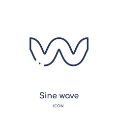 sine wave icon from user interface outline collection. Thin line sine wave icon isolated on white background.