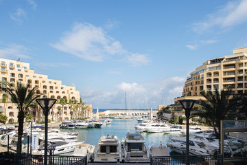 View of the Portomaso Marina in St Julians Malta