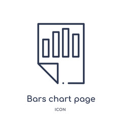 bars chart page icon from user interface outline collection. Thin line bars chart page icon isolated on white background.