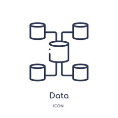 data interconnected icon from user interface outline collection. Thin line data interconnected icon isolated on white background.