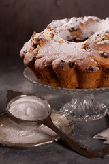 fresh tasty delicious cupcake with raisins