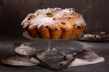 fresh tasty delicious cupcake with raisins