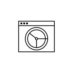 web browser, time, clock icon. Signs and symbols can be used for web, logo, mobile app, UI, UX
