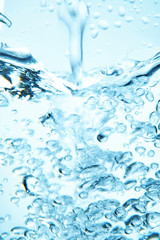 Bubbles in Water liquid Blue Beautiful abstract background