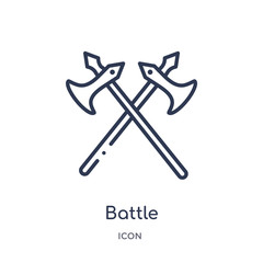 battle icon from weapons outline collection. Thin line battle icon isolated on white background.