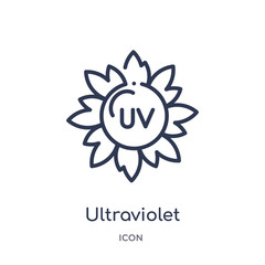 ultraviolet icon from weather outline collection. Thin line ultraviolet icon isolated on white background.