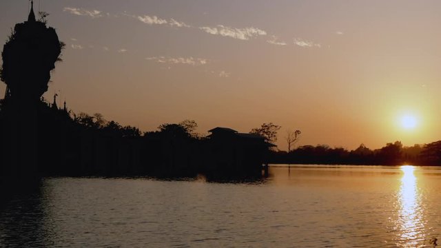 Swamp temple sunset time laps