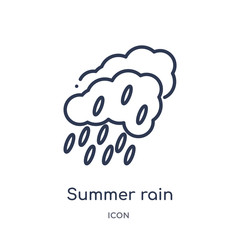 summer rain icon from weather outline collection. Thin line summer rain icon isolated on white background.