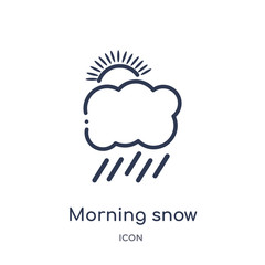 morning snow icon from weather outline collection. Thin line morning snow icon isolated on white background.