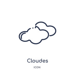 cloudes icon from weather outline collection. Thin line cloudes icon isolated on white background.