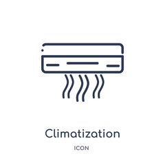 climatization icon from weather outline collection. Thin line climatization icon isolated on white background.