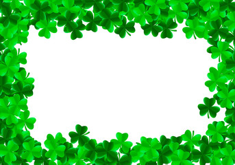 Saint Patrick day background with trefoil clover