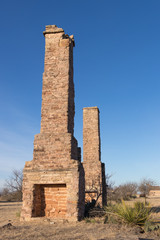 Chimneys from an abandoned fort.