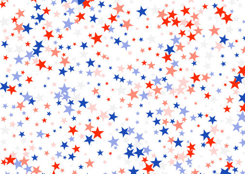 Presidents' Day in USA. Red, blue and white stars