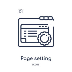 page setting interface icon from web outline collection. Thin line page setting interface icon isolated on white background.