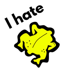 I hate slogan with funny graffiti chicken cartoon 