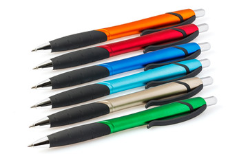 Fototapeta premium Set of bright pens. Objects isolated on a white background.