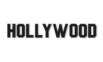 Hollywood text vector logo - obrazy, fototapety, plakaty