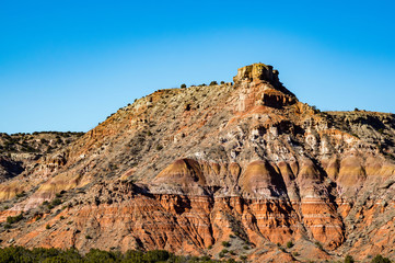 Natural erosion occuring in Palo Duro Canyon state park near Amarillo, Texas